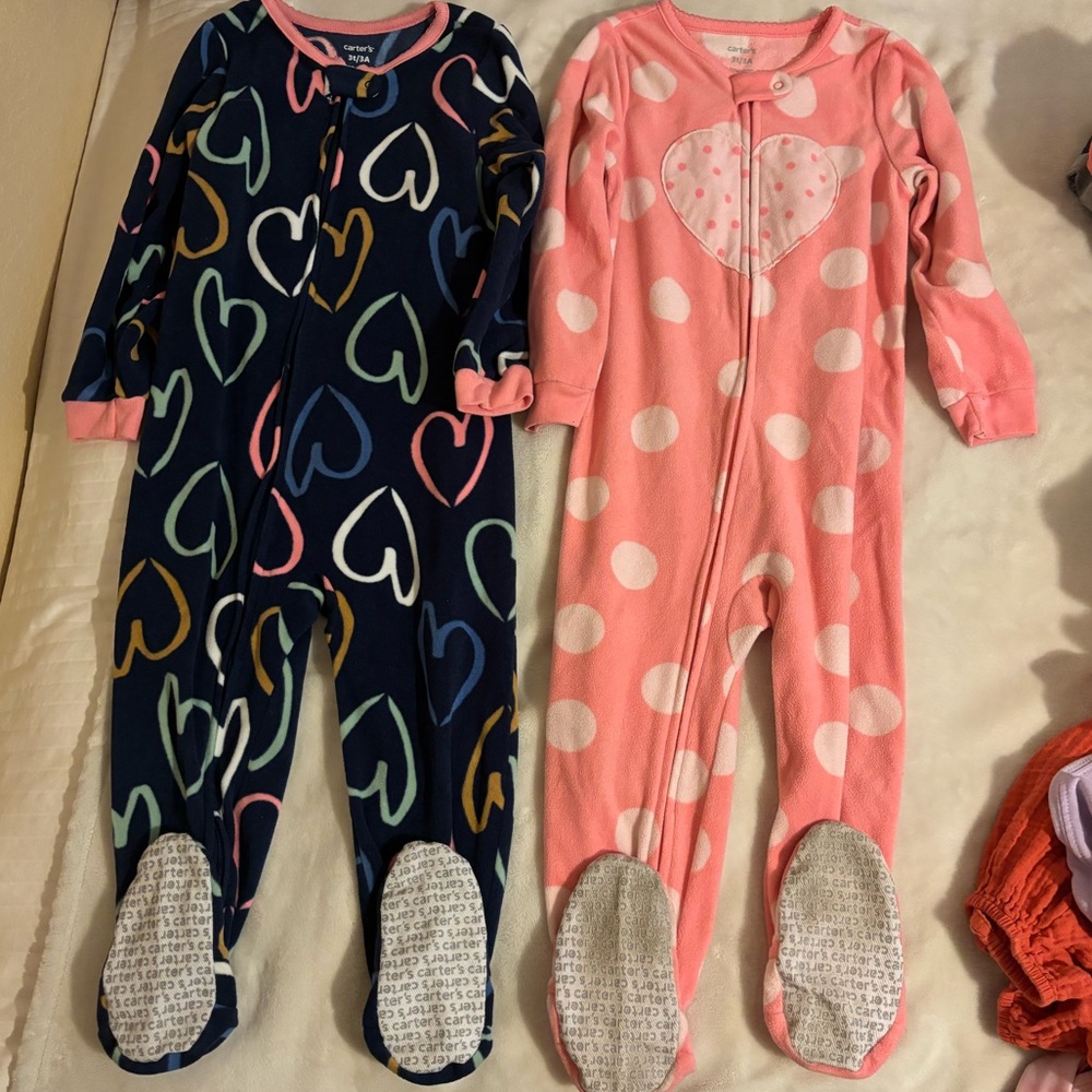 Carters Fleece One Piece PJ Bundle 3T